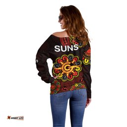 AFL Gold Coast Suns 2009 Aboriginal Red Style Off Shoulder Sweater