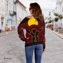 Aboriginal Women's Off Shoulder Sweater The Sun Always Shines
