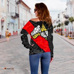 Bombers Naidoc Week Women's Off Shoulder Sweater Essendon Ingenious 04