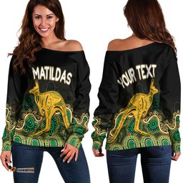 Australia Soccer Off Shoulder Sweater World Cup Matildas with Kangaroo