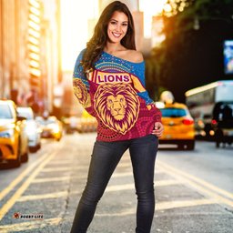 Brisbane Indigenous Off Shoulder Sweater Proud Lions