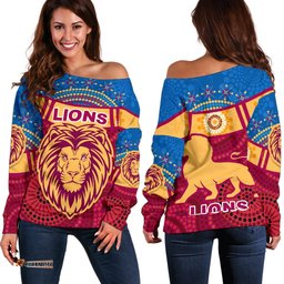 Brisbane Indigenous Off Shoulder Sweater Proud Lions