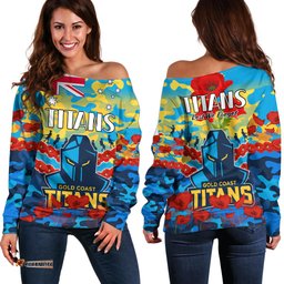 Titans Rugby ANZAC Off Shoulder Sweater Lest We Forget