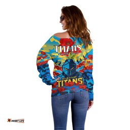 Titans Rugby ANZAC Off Shoulder Sweater Lest We Forget