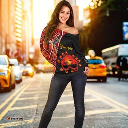 Custom Personalised Australia Map Off Shoulder Sweater Aussie Kangaroo Aboriginal