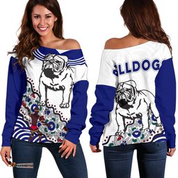 Bulldogs Women Off Shoulder Sweater Indigenous