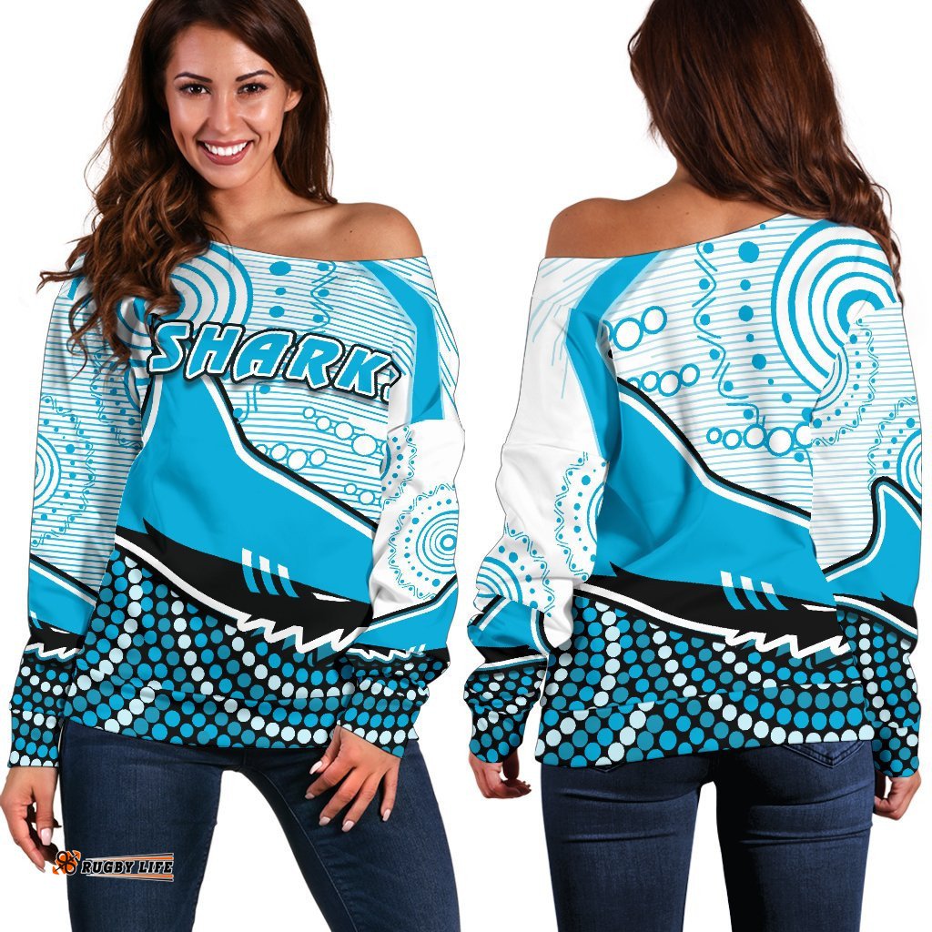 Sharks Off Shoulder Sweater Cronulla Indigenous Unique