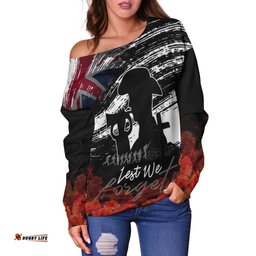 Anzac Day Women's Off Shoulder Sweater Remembrance Anzac