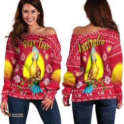 Custom Personalised Australia Christmas Off Shoulder Sweater Be Loved Cockatoo