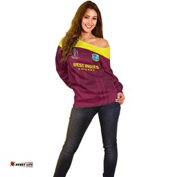 West Indies Cricket Off Shoulder Sweater Go Windies Dynamic Version 2023