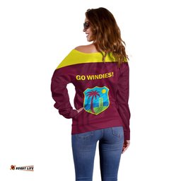 West Indies Cricket Off Shoulder Sweater Go Windies Dynamic Version 2023