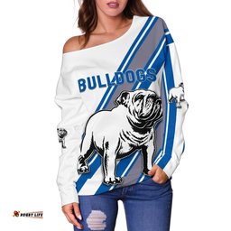 Canterbury Bankstown Bulldogs Women's Off Shoulder Sweater Simple Style