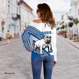 Canterbury Bankstown Bulldogs Women's Off Shoulder Sweater Simple Style