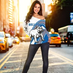 Canterbury Bankstown Bulldogs Women's Off Shoulder Sweater Simple Style