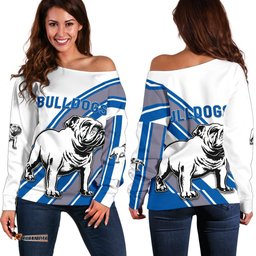 Canterbury Bankstown Bulldogs Women's Off Shoulder Sweater Simple Style