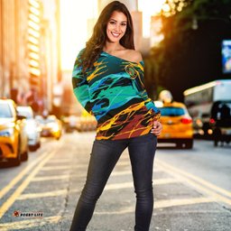 Women's Off Shoulder Sweater Naidoc Always Was, Always Will Be