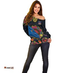 Custom Personalised AFL Adelaide Football The Crows 1990 Aboriginal Off Shoulder Sweater