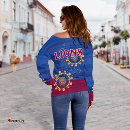 Brisbane Women's Off Shoulder Sweater Proud Lions Simple