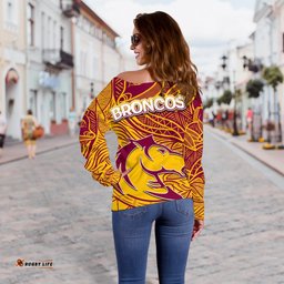 Brisbane Broncos Women's Off Shoulder Sweater Tribal Style