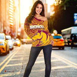 Brisbane Broncos Women's Off Shoulder Sweater Tribal Style