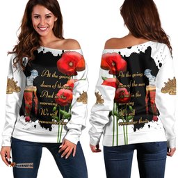 Australian ANZAC Off Shoulder Sweater Poppy We Will Remember Them 02