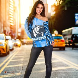 Bulldogs Women Off Shoulder Sweater Indigenous Snappy