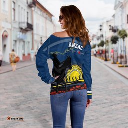 Cowboys Rugby Off Shoulder Sweater Anzac Day We Will Remember Them