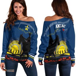 Cowboys Rugby Off Shoulder Sweater Anzac Day We Will Remember Them