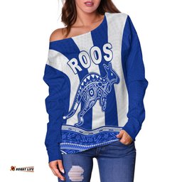 Roos Indigenous Off Shoulder Sweater North Melbourne Football