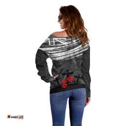 ANZAC DAY Off Shoulder Sweater Camo Style Lest We Forget 09