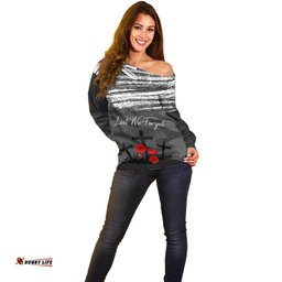 ANZAC DAY Off Shoulder Sweater Camo Style Lest We Forget 09