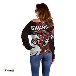 AFL Sydney Swans 1874 Aboriginal Off Shoulder Sweater 02