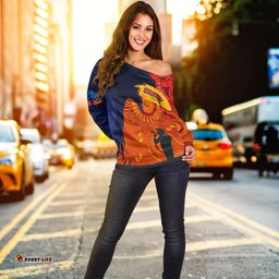 Custom Personalised Adelaide Crows Indigenous Anzac Day Off Shoulder Sweater We Will Remember