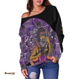 Custom Personalised Australian Boomerang Off Shoulder Sweater Indigenous Australia Graceful