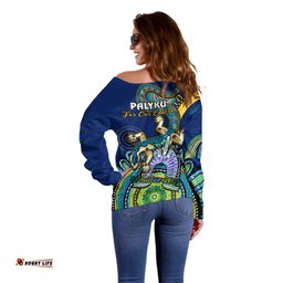 Australia NAIDOC Off Shoulder Sweater Palyku Indigenous Lizard For Our Elders