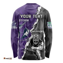 Personalised Storm And Warriors Rugby Long Sleeve T-shirt Sporty Style