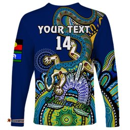 Custom Text And Number Australia NAIDOC Long Sleeve T-shirt Palyku Indigenous Lizard For Our Elders