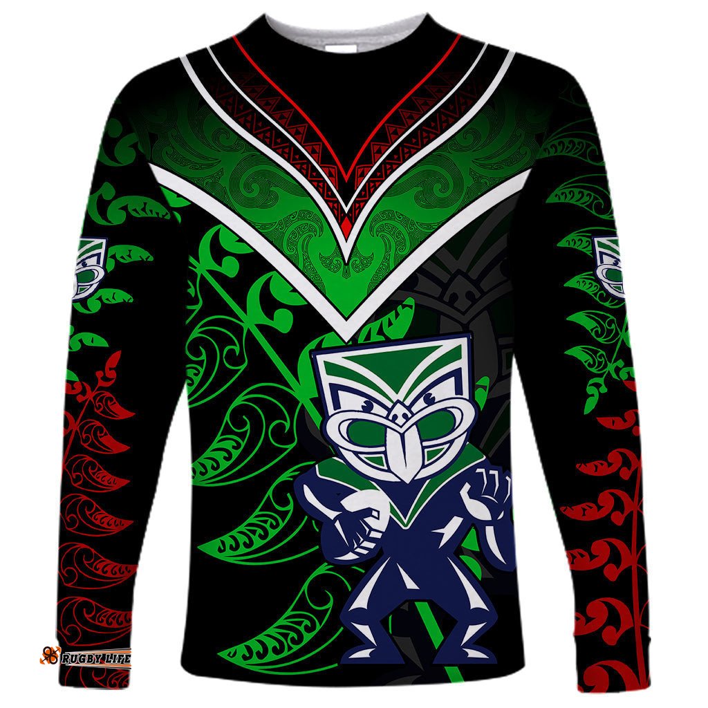 Personalised New Zealand Rugby Silver Fern Long Sleeve T-shirt The Maori Warriors