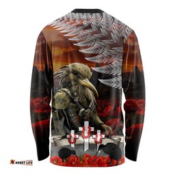 New Zealand ANZAC Day Long Sleeve T-shirt The Ode of Remembrance and Silver Fern