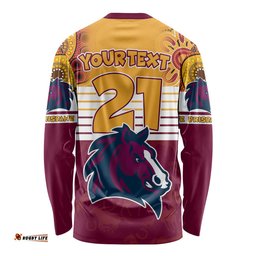 Custom NRL Broncos Champions Long Sleeve T-shirt Proud Newcastle Aboriginal