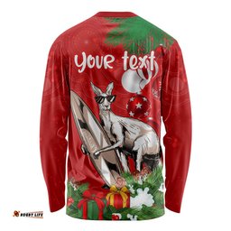 Personalised Kangaroo Lover Long Sleeve T-shirt Australia Merry Christmas Aboriginal