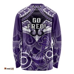 Dockers Football Long Sleeve T-shirt Fremantle Aboriginal Mix Polynesian Pattern