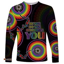 Personalised Australia LGBT Long Sleeve T-shirt Be You Do You Celebrate You Aboriginal Style
