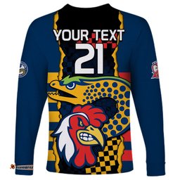 Custom NRL Eels Combine Roosters Rugby Long Sleeve T-shirt Sporty Style