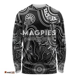 Personalised Magpies NAIDOC Week 2024 Long Sleeve T-shirt Aussie Aboriginal Art