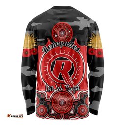 Melbourne Renegades ANZAC 2024 Long Sleeve T-shirt Lest We Forget Poppy Mix Camouflage