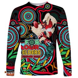 Swans Football Aboriginal Art Long Sleeve T-shirt NAIDOC Indigenous Tribal
