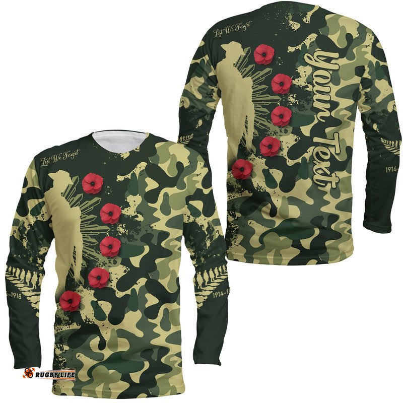 Custom Personalised Aotearoa ANZAC Camouflage Long Sleeve T-shirt 04