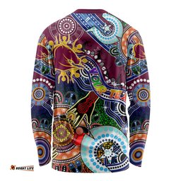 Personalised Broncos NAIDOC Week 2024 Long Sleeve T-shirt Australia Aboriginal Dot Painting