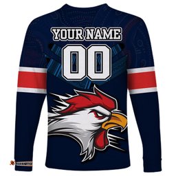Custom Roosters Permier Long Sleeve T-shirt NRL Mascot with Aboriginal